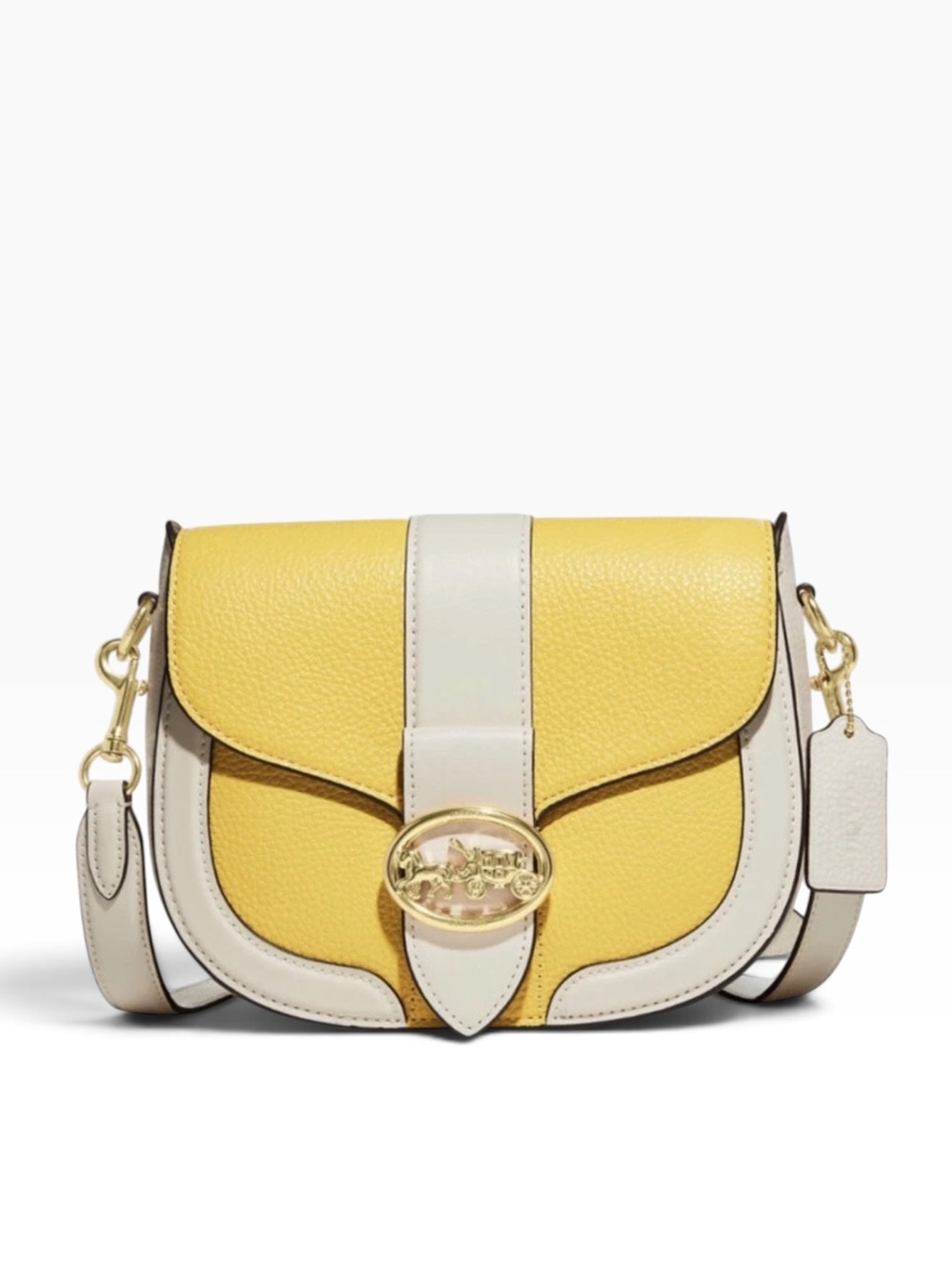 Coach Georgie Saddle Bag in Colorblock Leather with Rivets NWOT